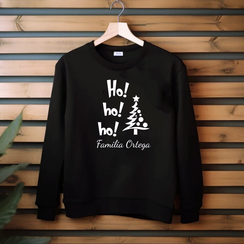 Sudadera Negra Hohoho Blanco