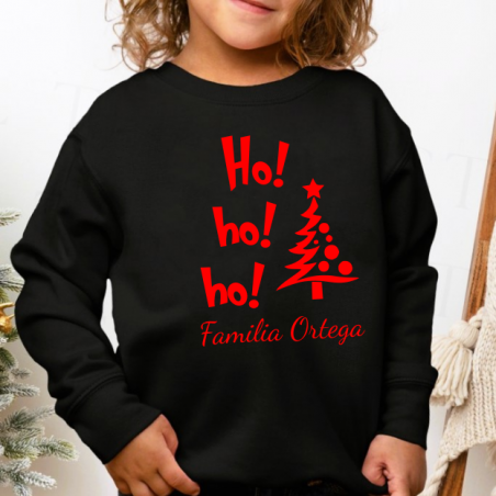 Sudadera Negra Hohoho Rojo Infantil